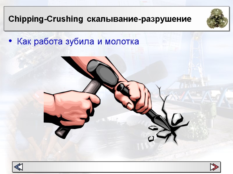 Chipping-Crushing скалывание-разрушение Как работа зубила и молотка